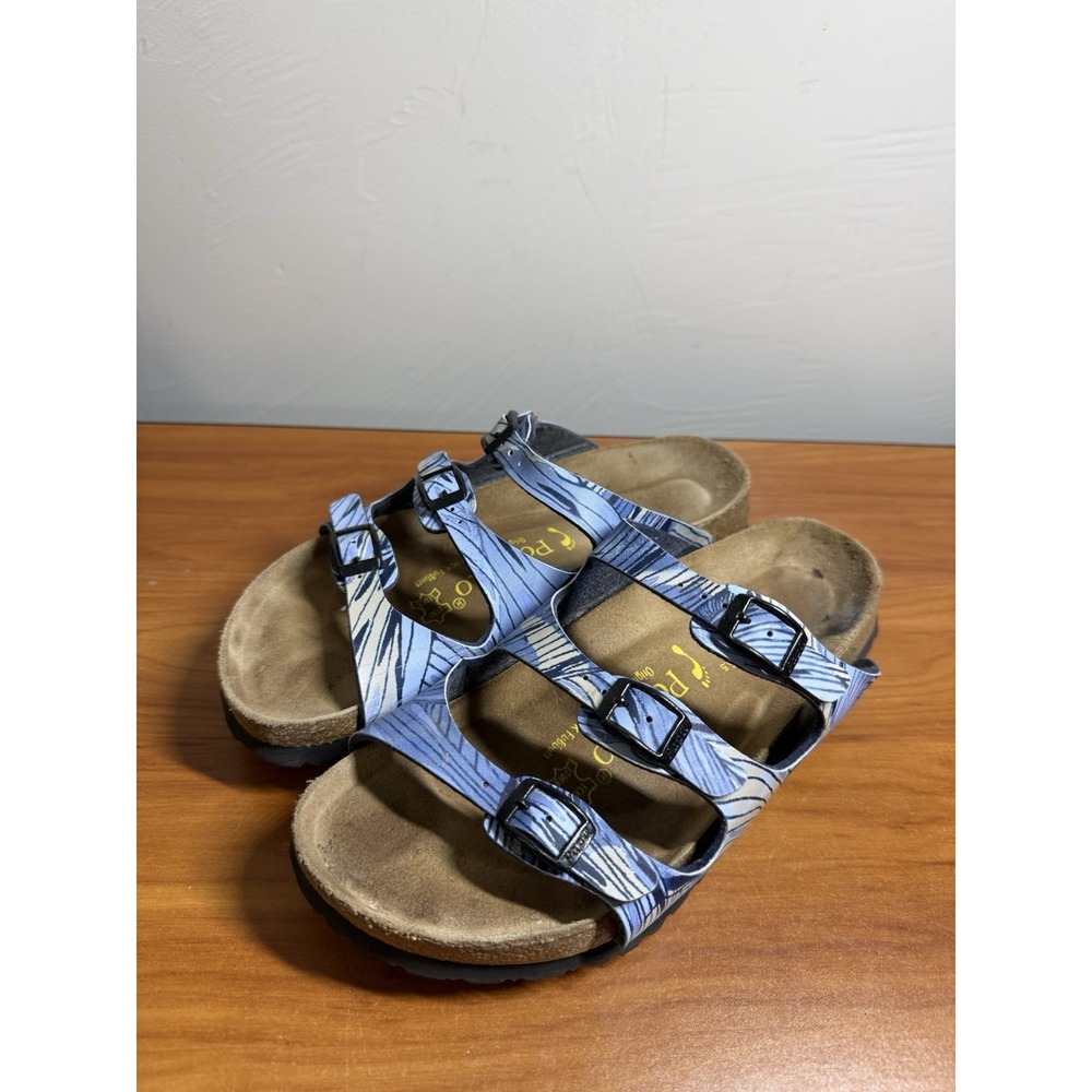 Birkenstock Papillio Florida Three Strap Floral Sandals Buckle Sz 39 Women's 8